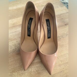 Sergio Rossi Godiva Pumps Neutral Patent Leather Sz. 7.5